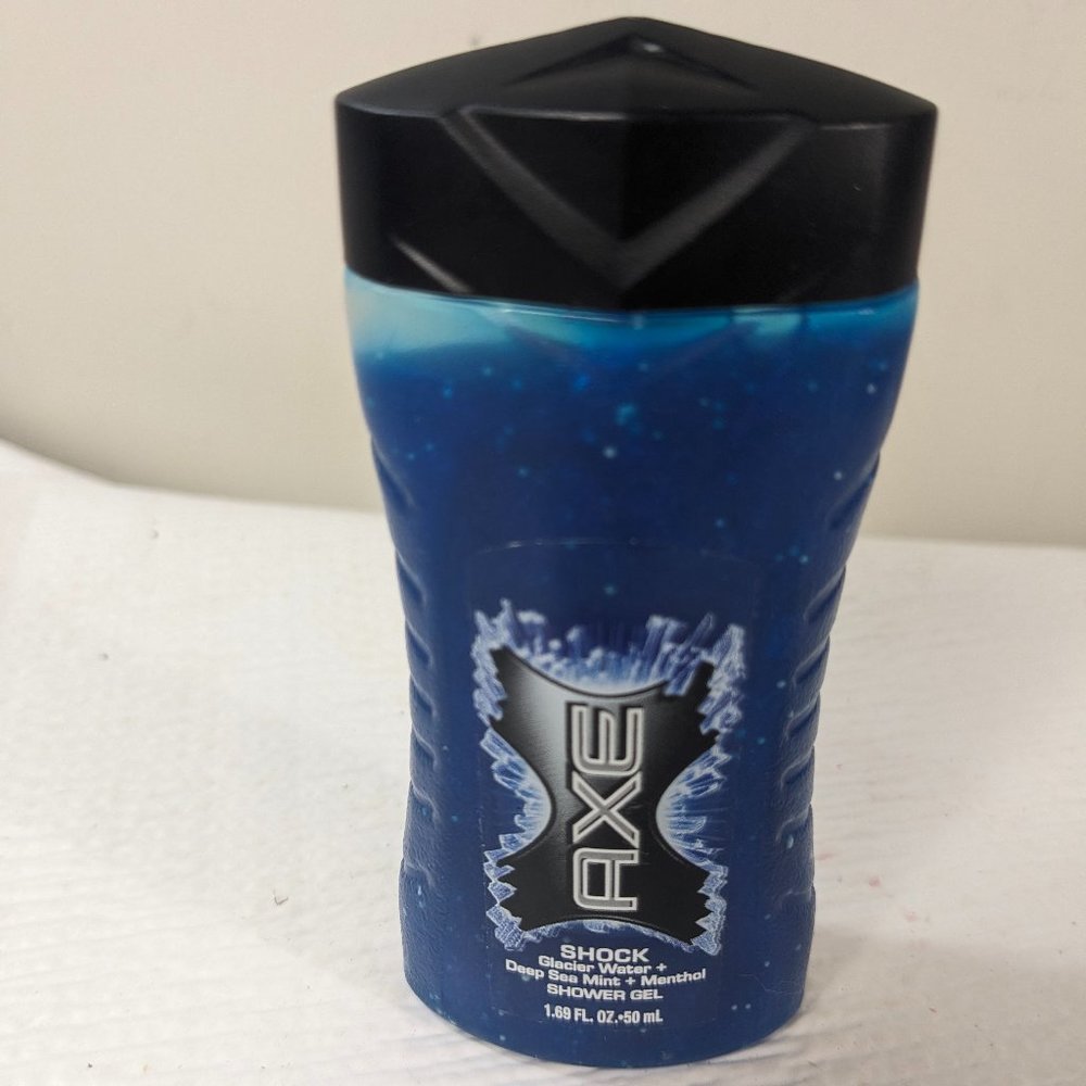 Axe Shock Glacier Water+deep sea mint shower Gel body wash Mini‎ travel size 90%